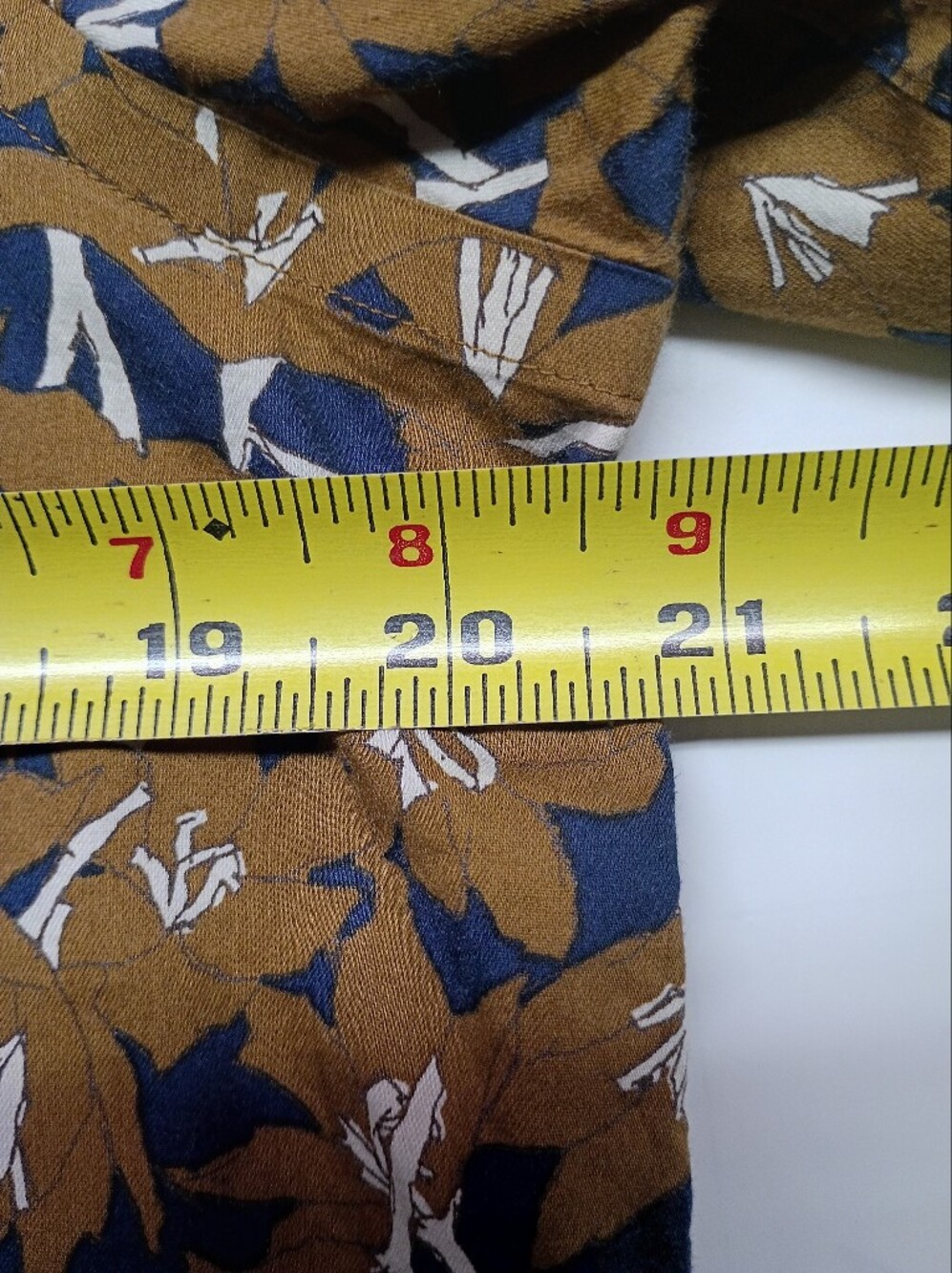 Hart Schaffner Marx Tan Floral Short-Sleeve Button-Down Shirt Small - Picture 6 of 8